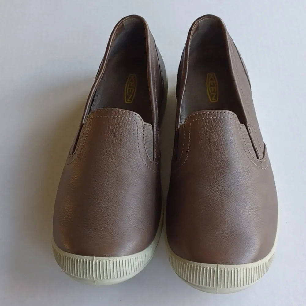 Keen Lorelai Slip On Leather Shoes  Sneakers SZ 8.5 Brown Walking Hiking Comfort - Picture 11 of 13